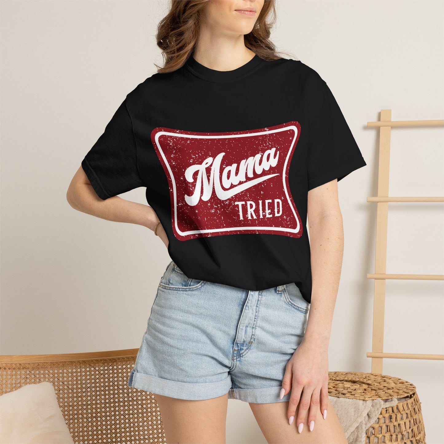 Mama Tried T-Shirt — Vintage Red Graphic Tee for Mothers & Family Gifts