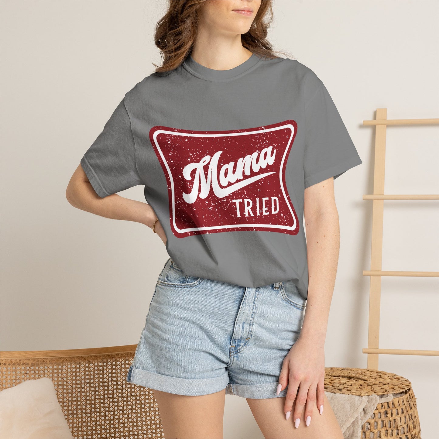 Mama Tried T-Shirt — Vintage Red Graphic Tee for Mothers & Family Gifts