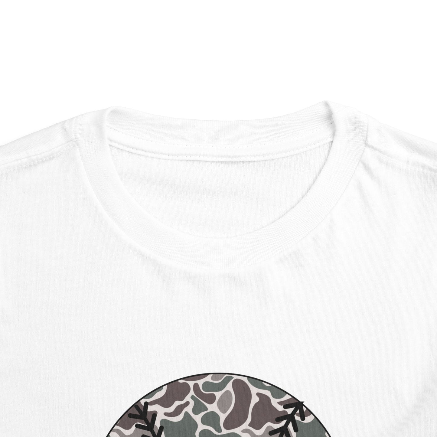 Toddler Tee — Camo Baseball Circle Graphic