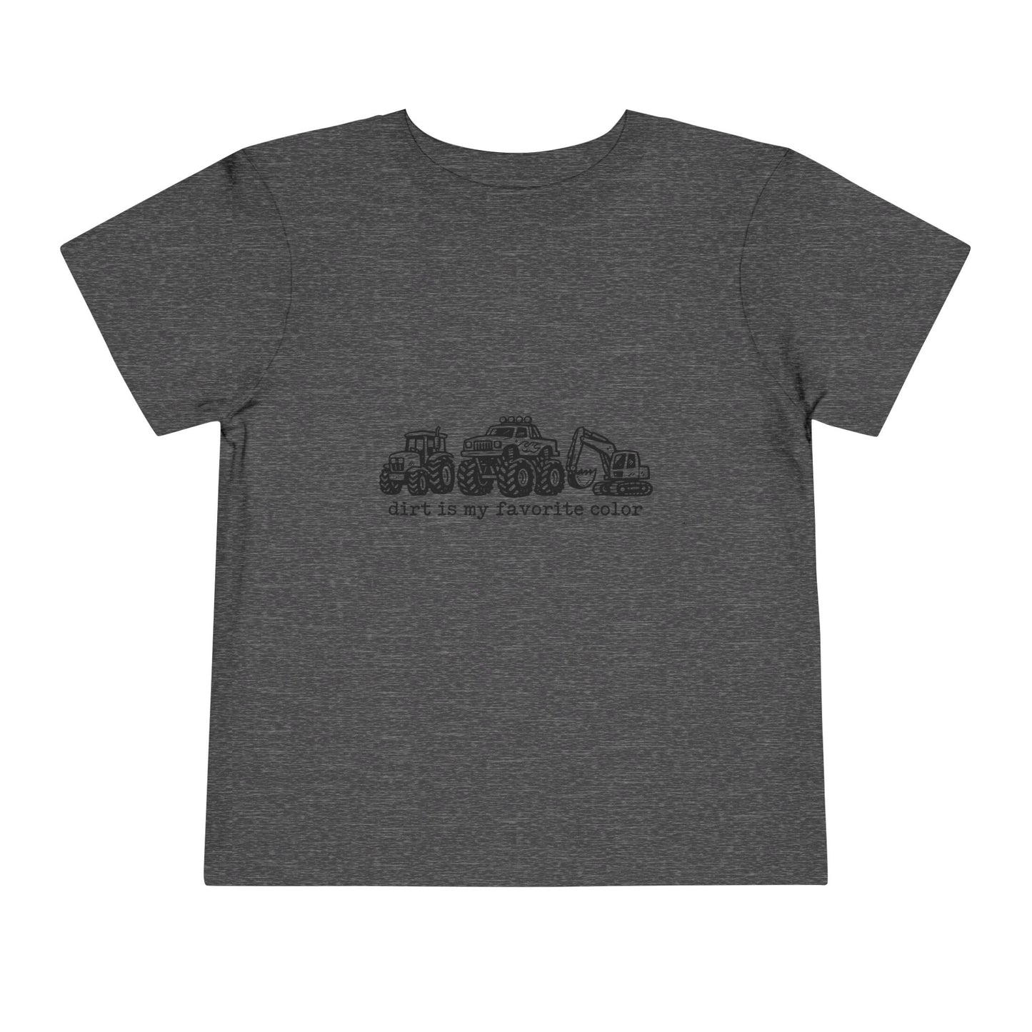 Toddler Tee – "Dirt Is My Favorite Color" Construction Trucks Shirt