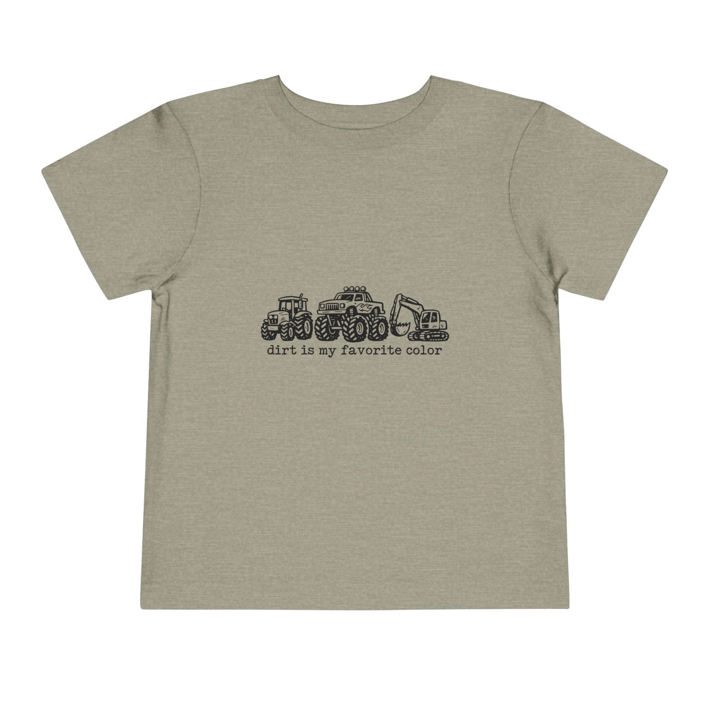 Toddler Tee – "Dirt Is My Favorite Color" Construction Trucks Shirt
