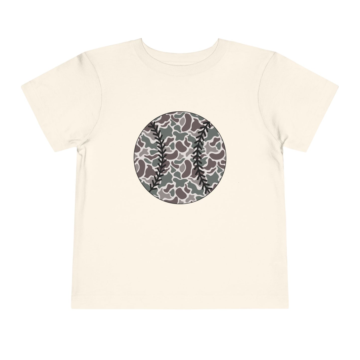 Toddler Tee — Camo Baseball Circle Graphic