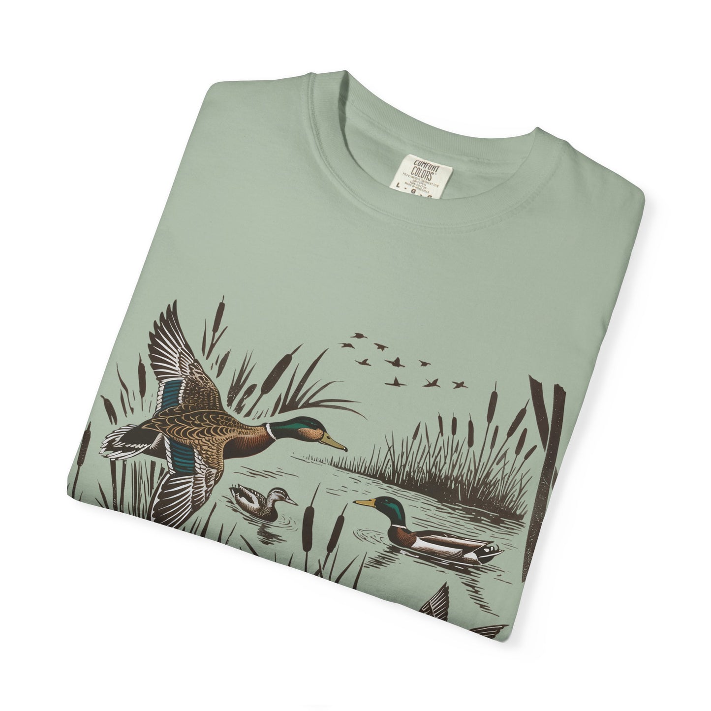 Duck Marsh T-Shirt — Flying Mallards Nature Graphic Tee
