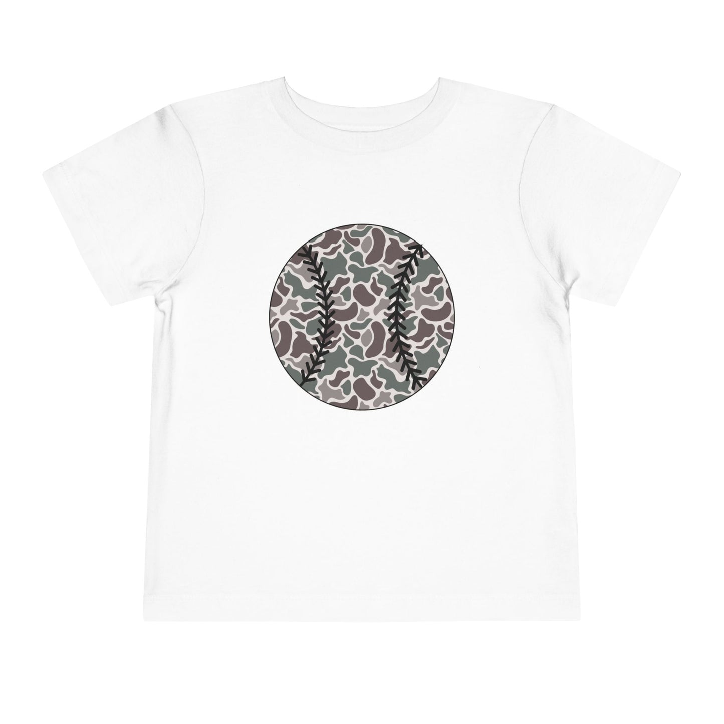 Toddler Tee — Camo Baseball Circle Graphic