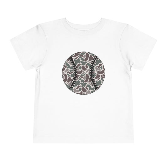Toddler Tee — Camo Baseball Circle Graphic