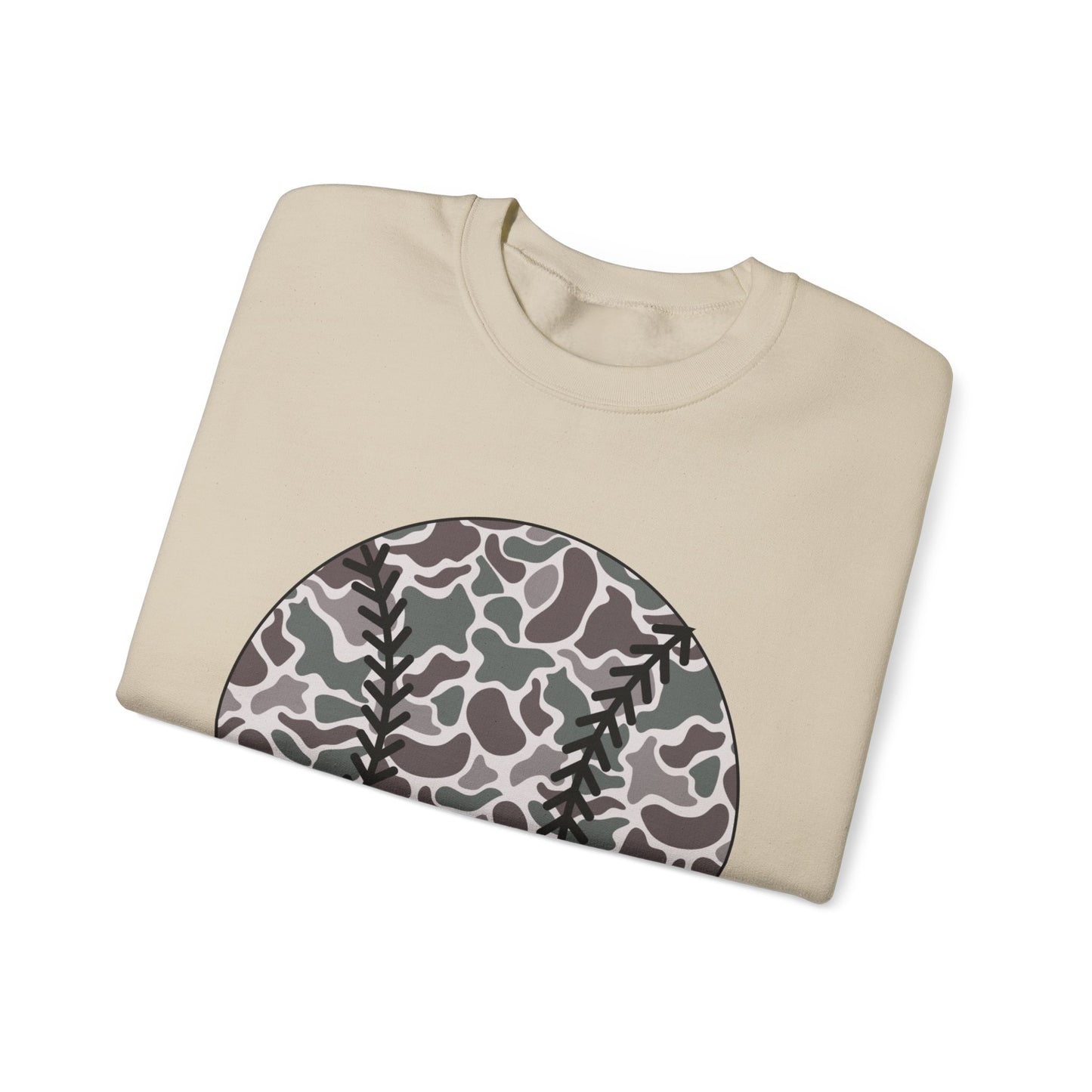 Baseball Camo Crewneck Sweatshirt – Grey Camouflage Baseball Tee Gift