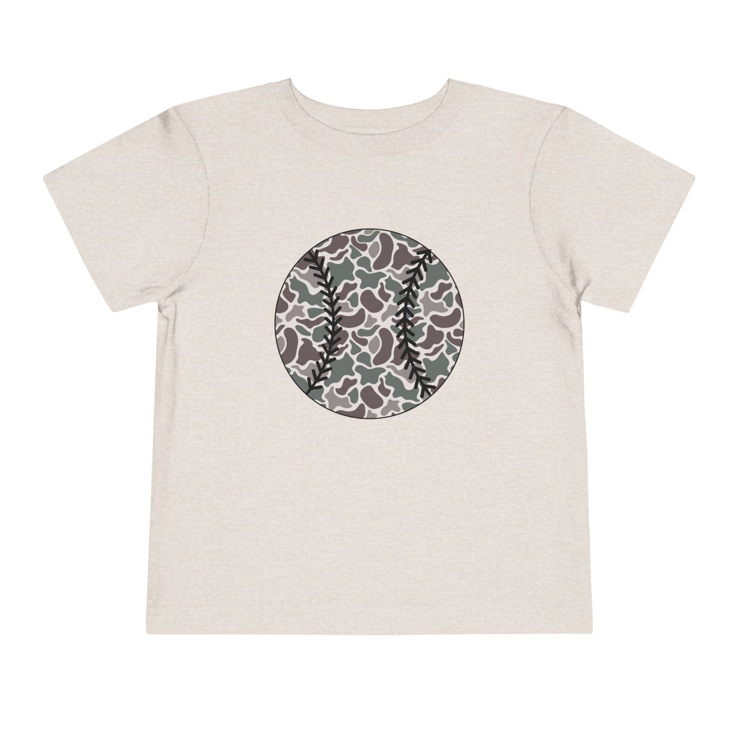 Toddler Tee — Camo Baseball Circle Graphic