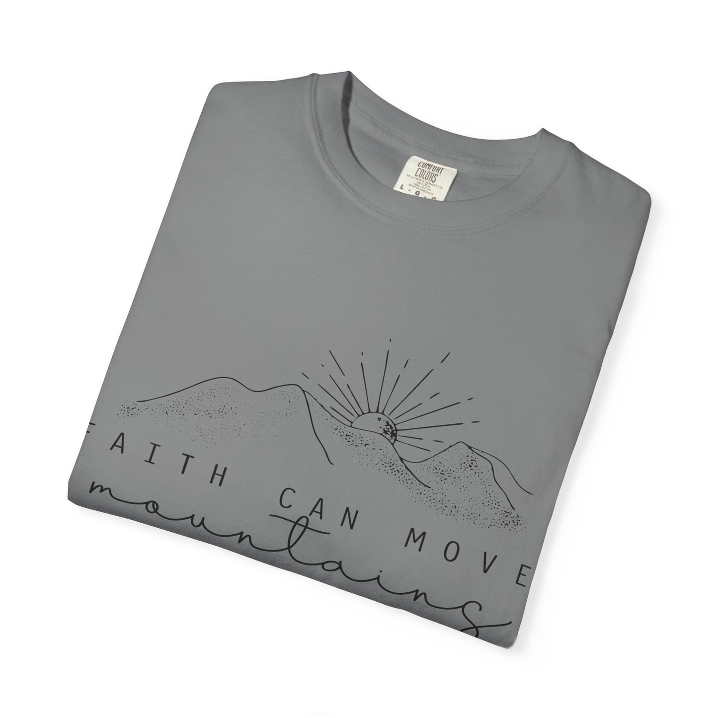 Faith Can Move Mountains T-Shirt — Matthew 17:20 Minimal Mountain Graphic