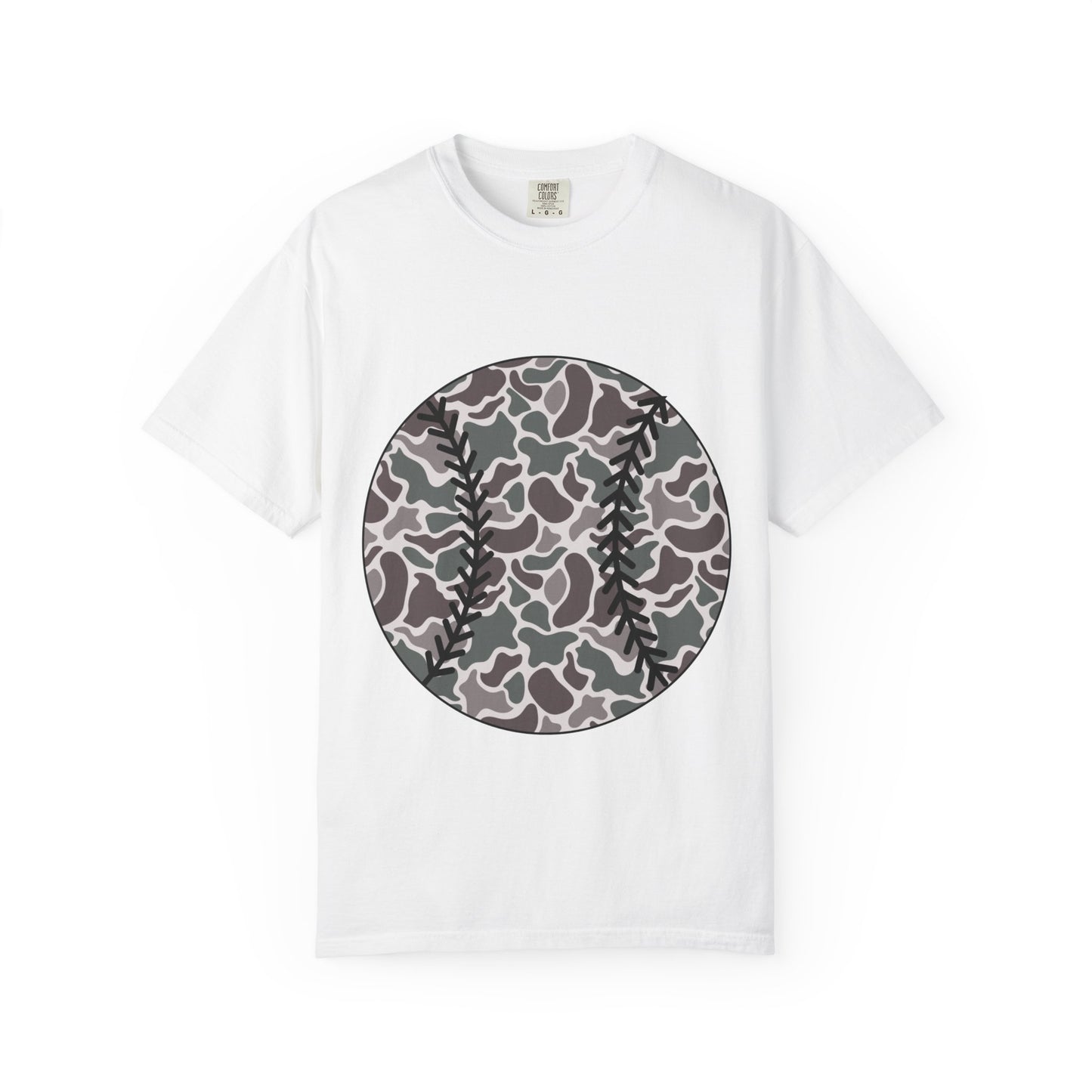 Baseball Camo Tee — Circle Camouflage Baseball Graphic T-Shirt