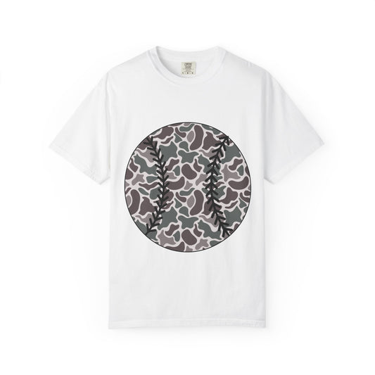 Baseball Camo Tee — Circle Camouflage Baseball Graphic T-Shirt