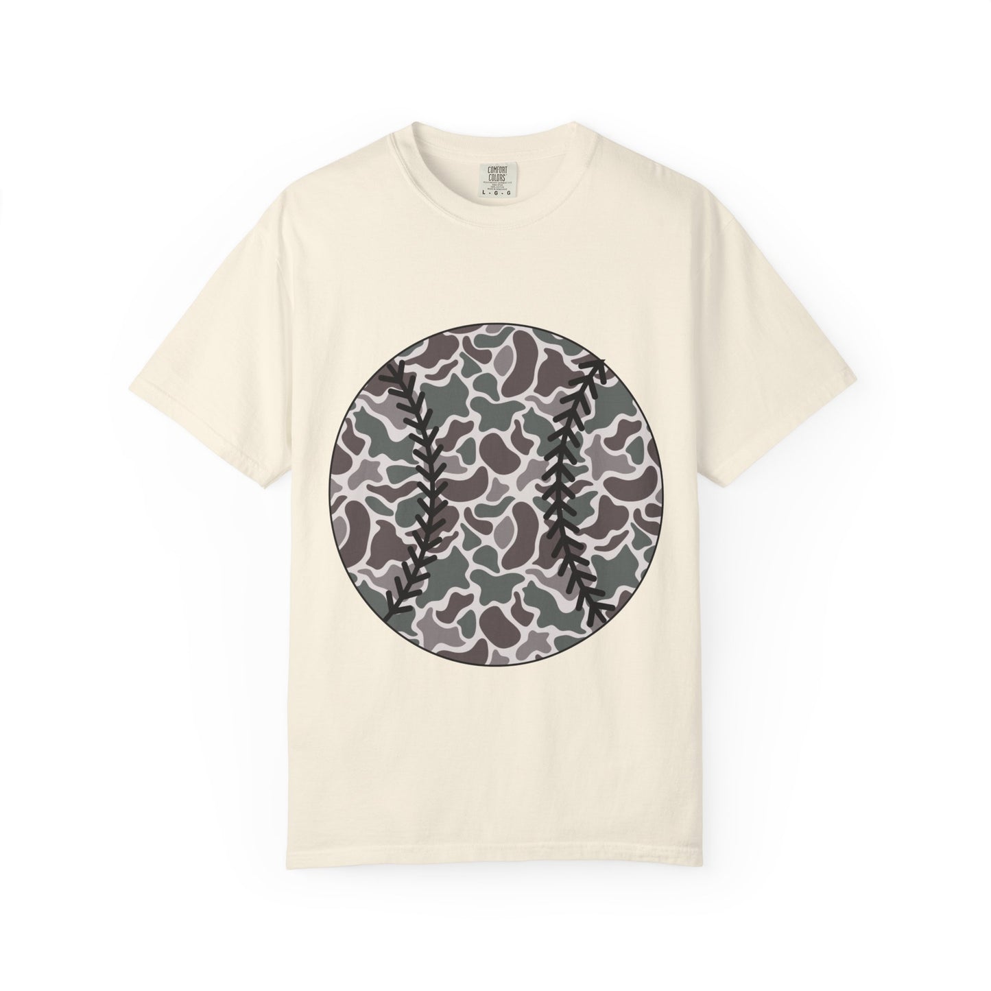 Baseball Camo Tee — Circle Camouflage Baseball Graphic T-Shirt
