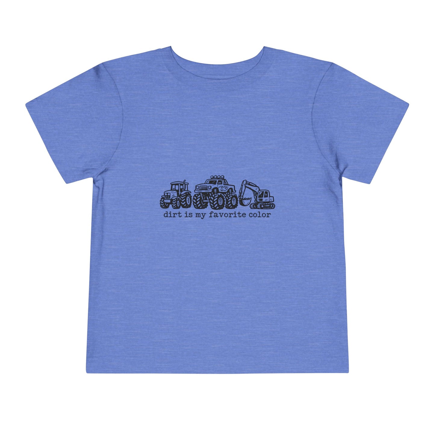 Toddler Tee – "Dirt Is My Favorite Color" Construction Trucks Shirt