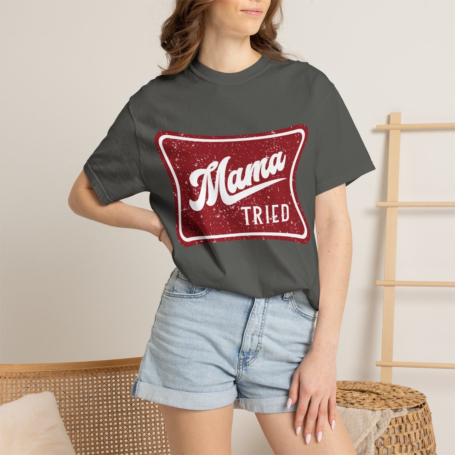 Mama Tried T-Shirt — Vintage Red Graphic Tee for Mothers & Family Gifts