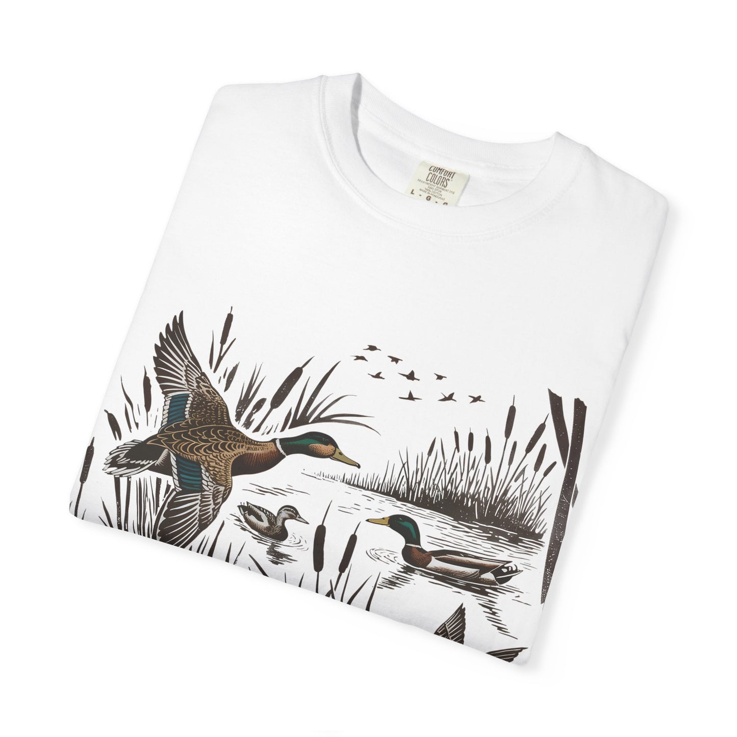 Duck Marsh T-Shirt — Flying Mallards Nature Graphic Tee