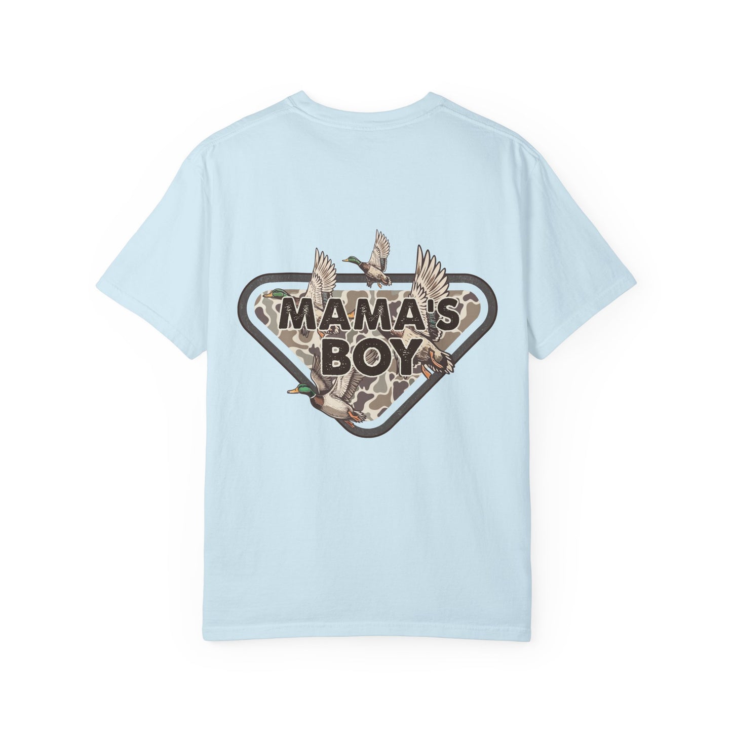 Mama's Boy Graphic T-Shirt — Vintage Duck Camo Chest & Back Tee