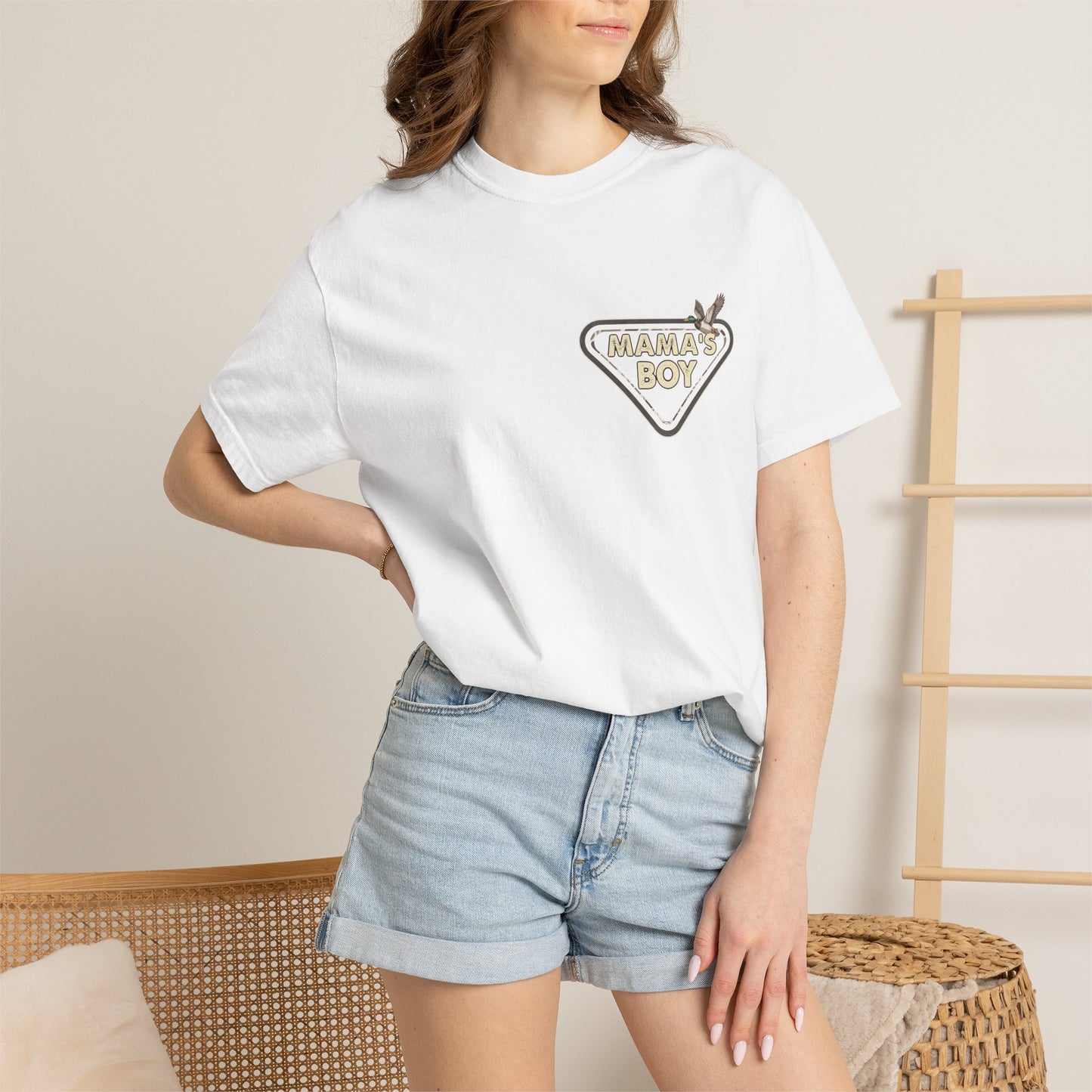 Mama's Boy Graphic T-Shirt — Vintage Duck Camo Chest & Back Tee