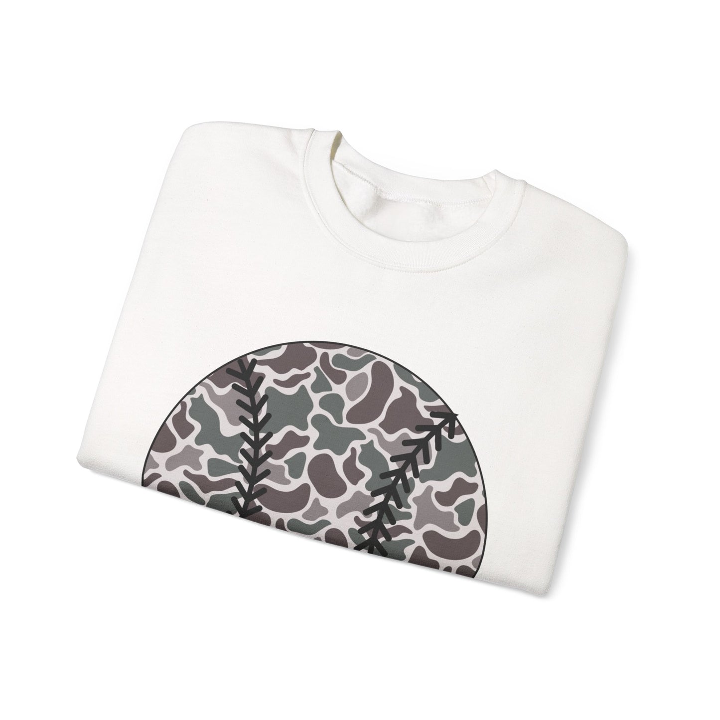 Baseball Camo Crewneck Sweatshirt – Grey Camouflage Baseball Tee Gift