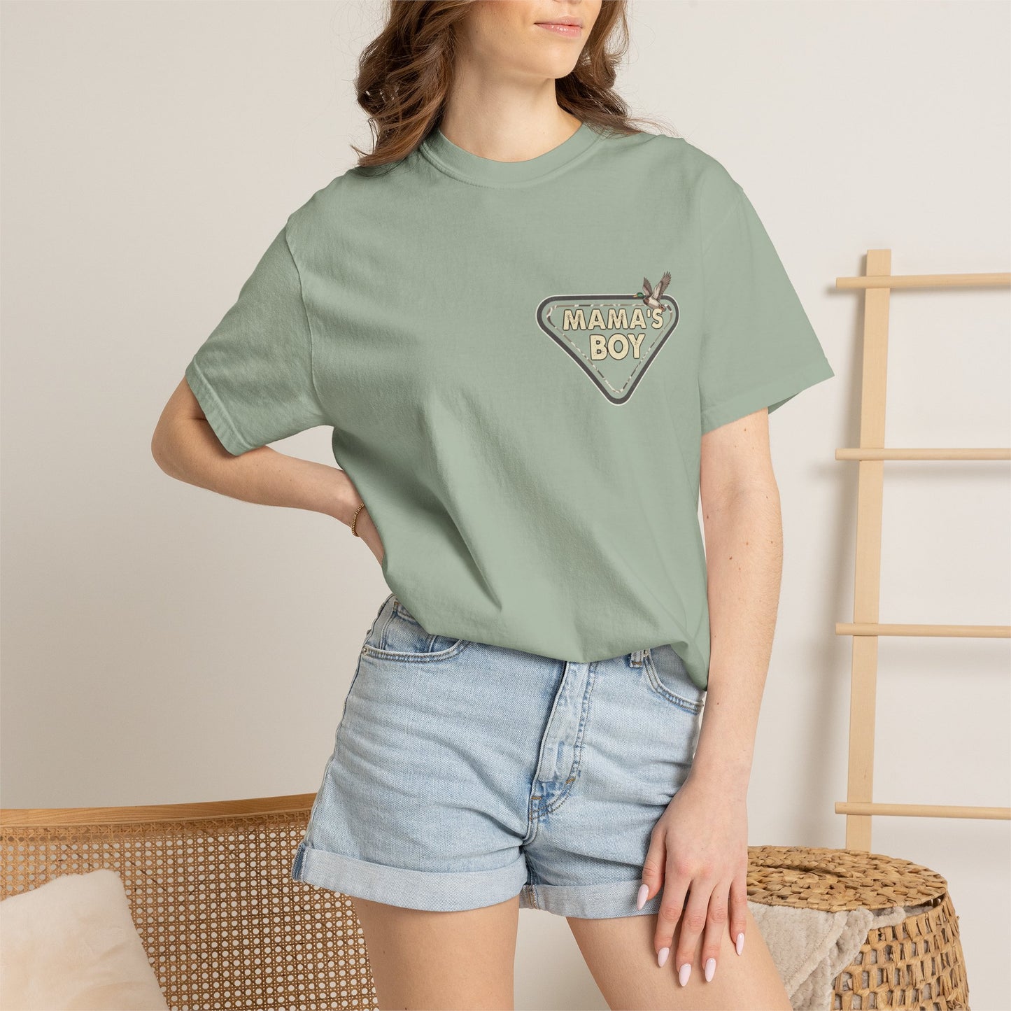Mama's Boy Graphic T-Shirt — Vintage Duck Camo Chest & Back Tee