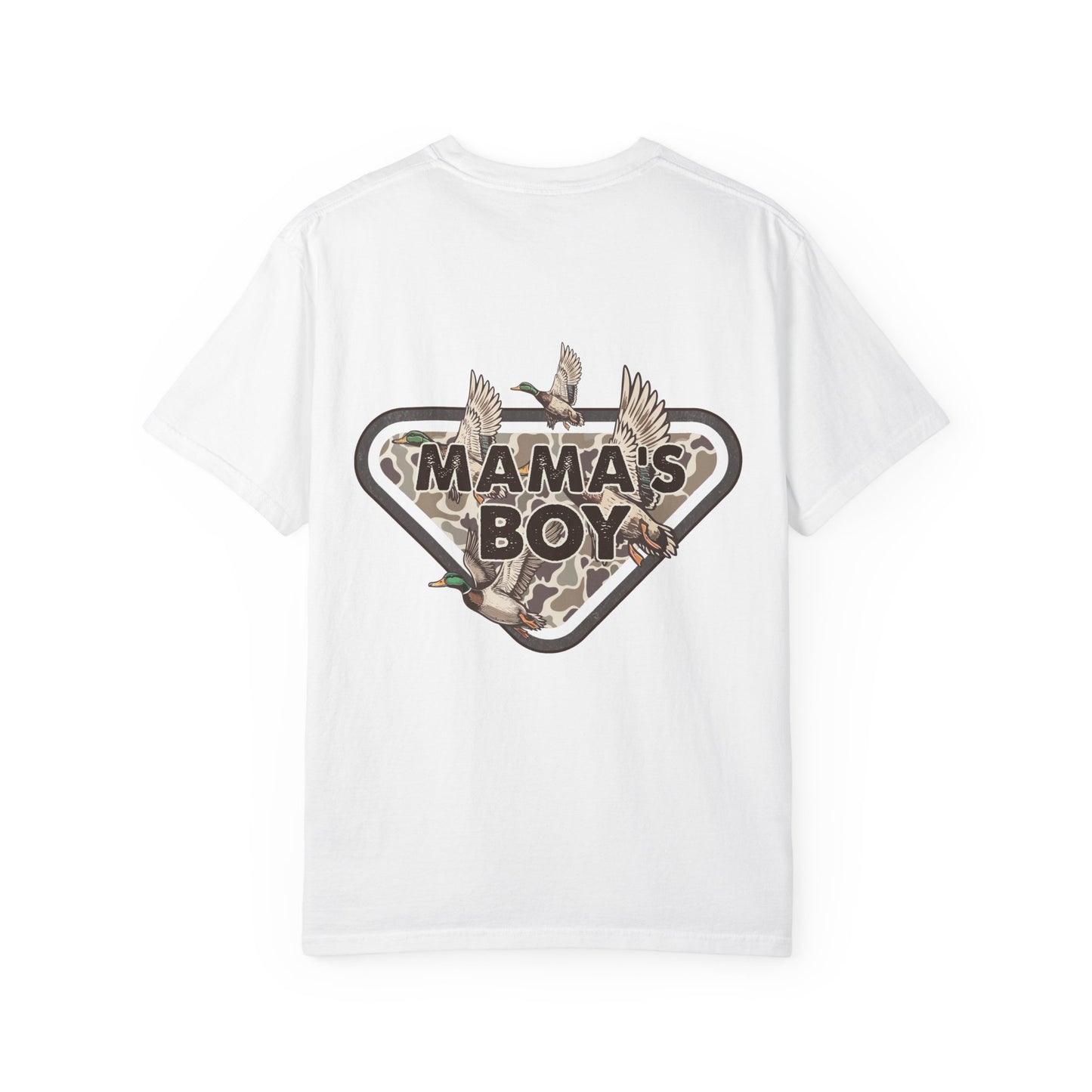 Mama's Boy Graphic T-Shirt — Vintage Duck Camo Chest & Back Tee