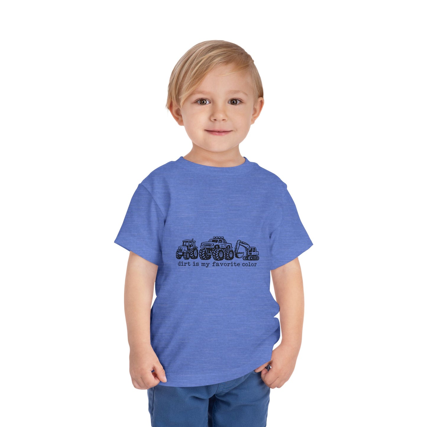 Toddler Tee – "Dirt Is My Favorite Color" Construction Trucks Shirt
