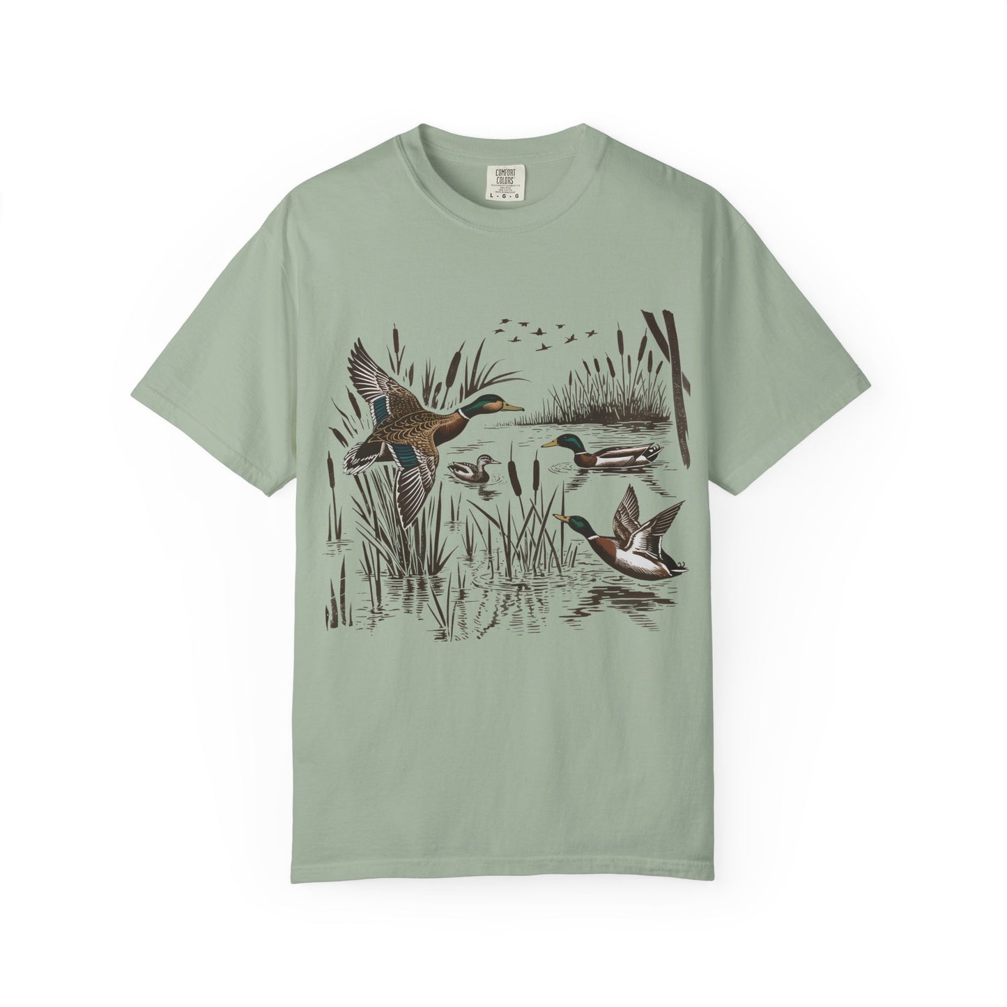 Duck Marsh T-Shirt — Flying Mallards Nature Graphic Tee