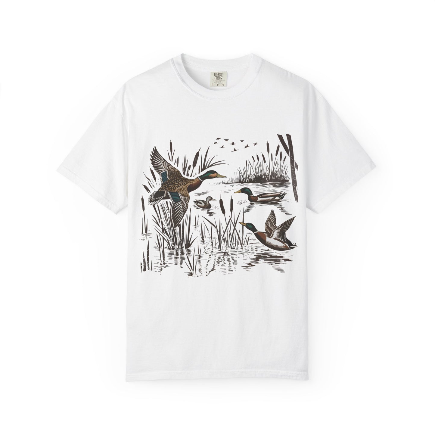 Duck Marsh T-Shirt — Flying Mallards Nature Graphic Tee