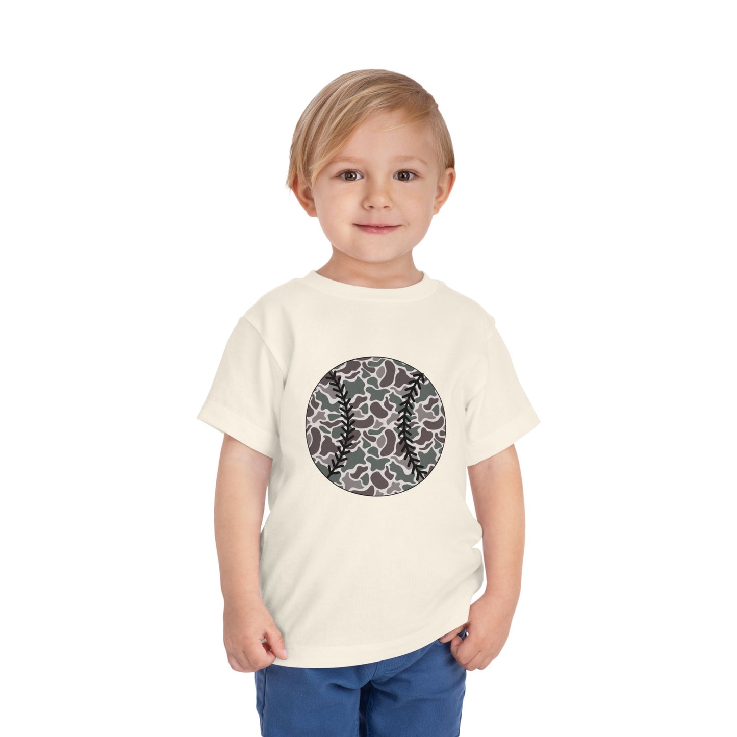 Toddler Tee — Camo Baseball Circle Graphic