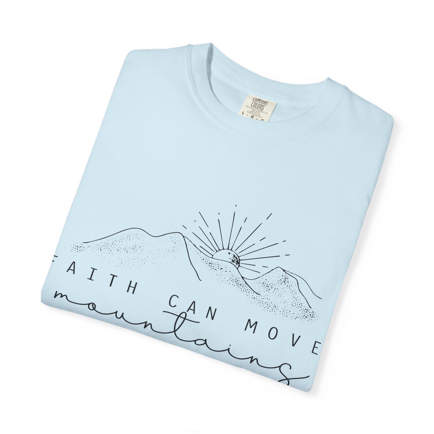 Faith Can Move Mountains T-Shirt — Matthew 17:20 Minimal Mountain Graphic