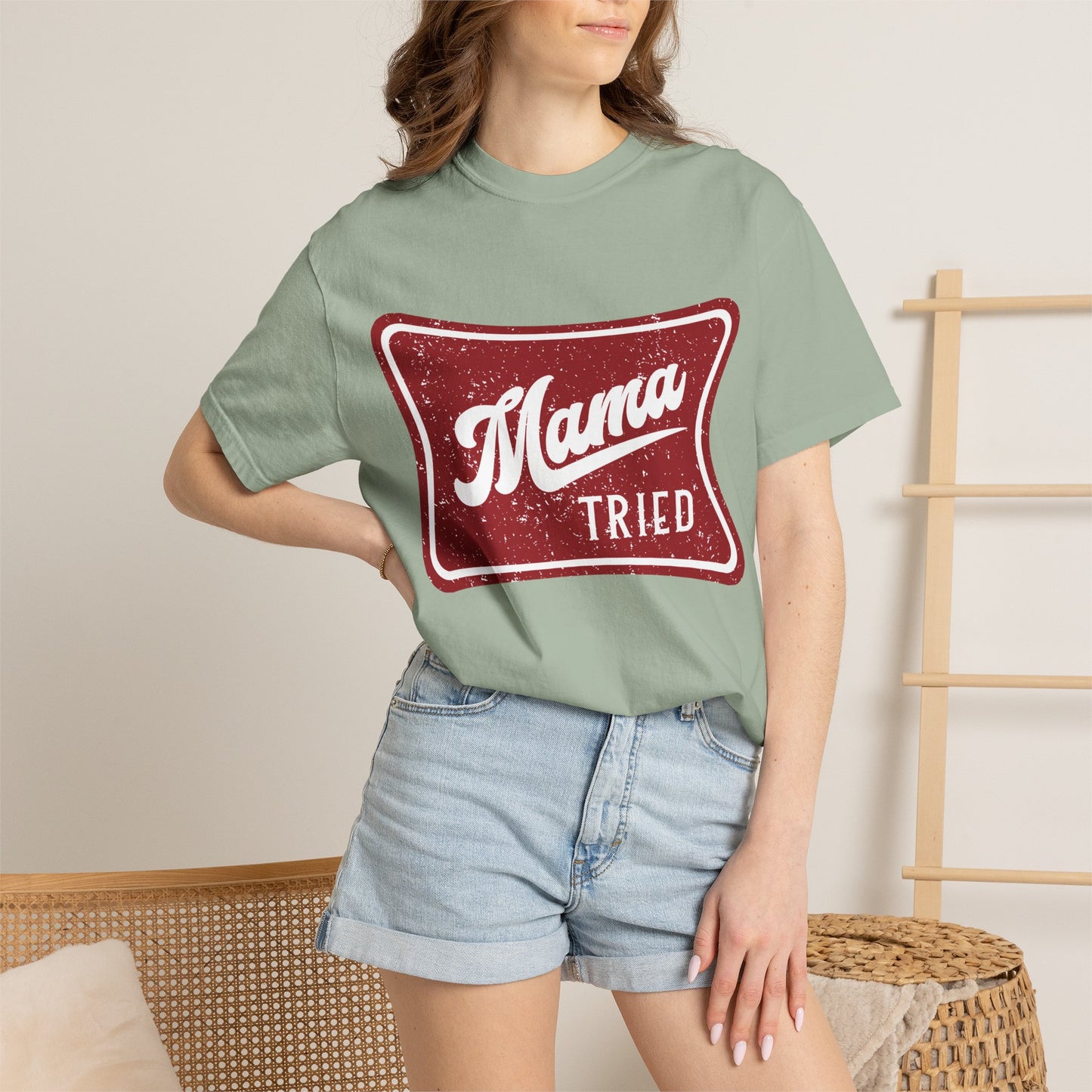 Mama Tried T-Shirt — Vintage Red Graphic Tee for Mothers & Family Gifts