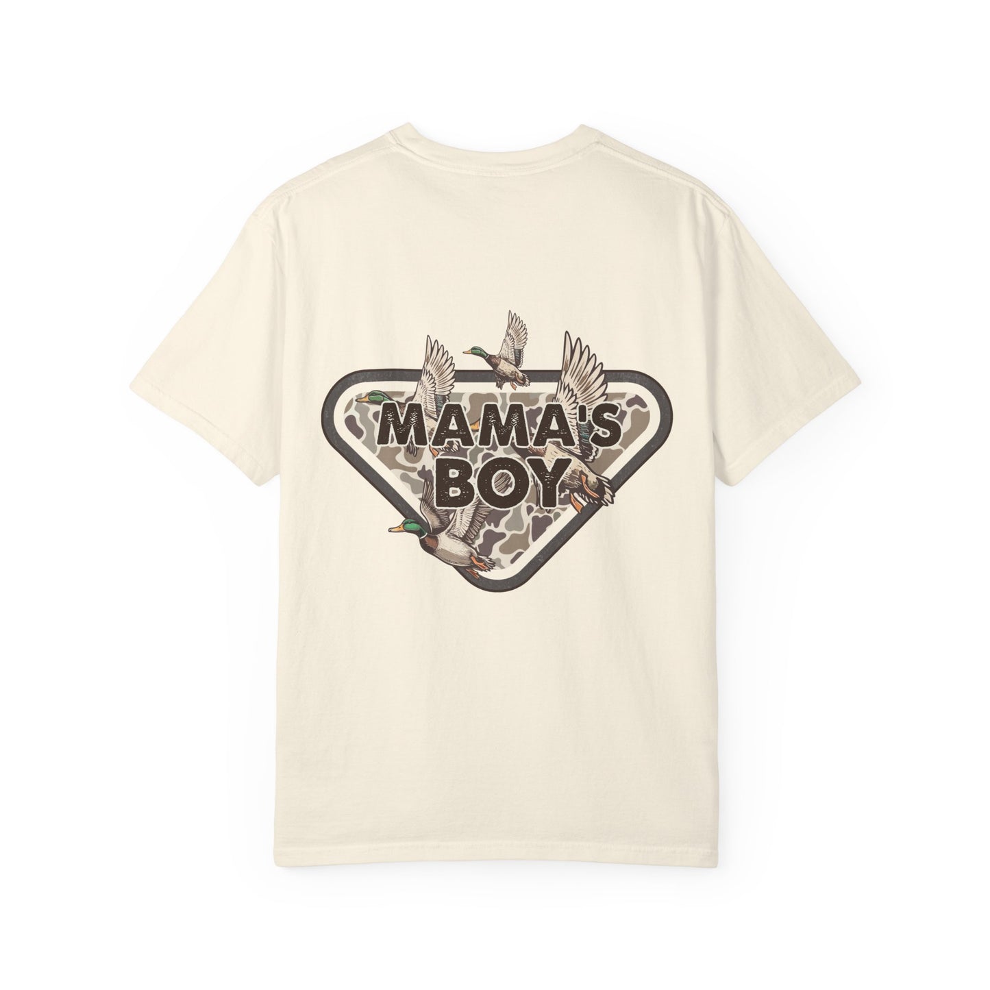 Mama's Boy Graphic T-Shirt — Vintage Duck Camo Chest & Back Tee