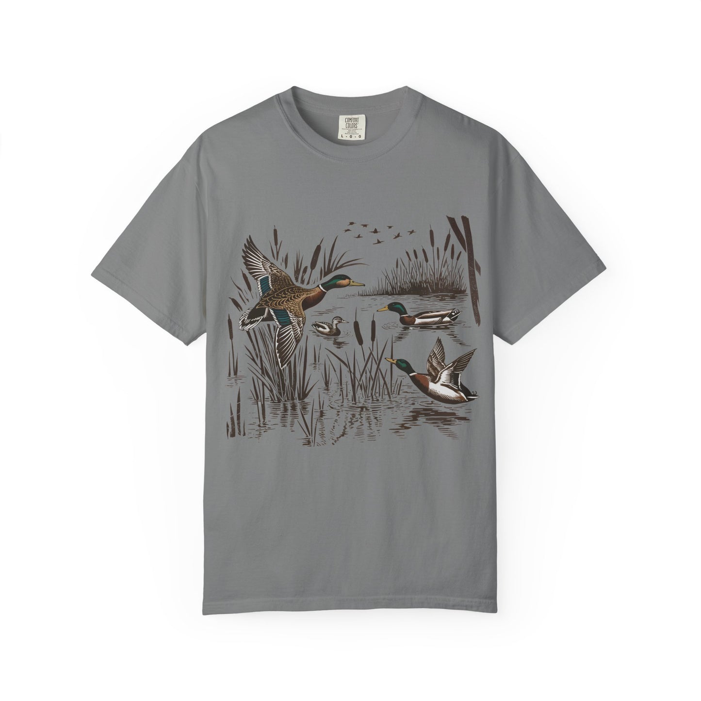 Duck Marsh T-Shirt — Flying Mallards Nature Graphic Tee