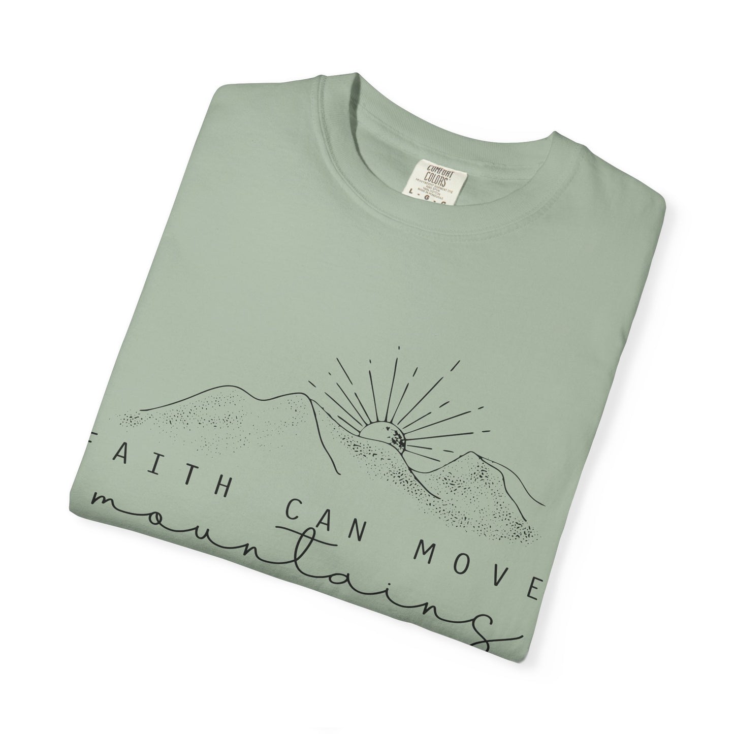 Faith Can Move Mountains T-Shirt — Matthew 17:20 Minimal Mountain Graphic