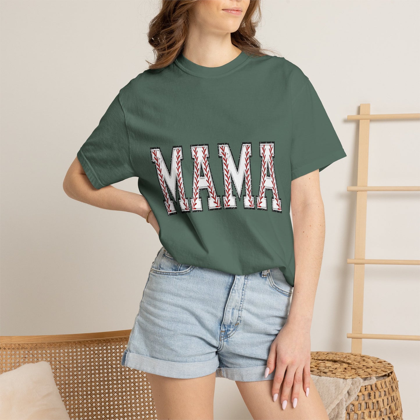 Mama Graphic T-Shirt — Embroidered Chevron Mom Tee