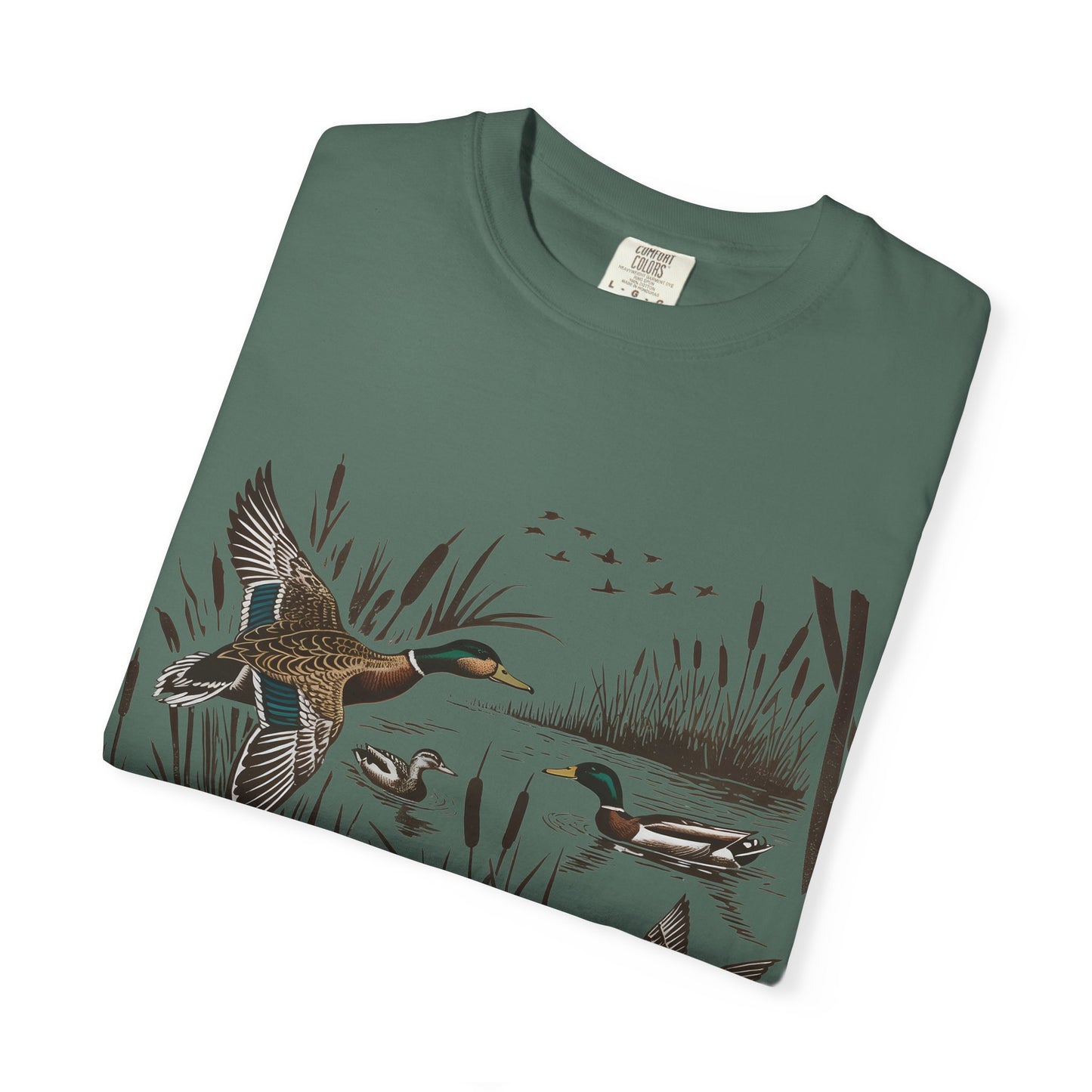 Duck Marsh T-Shirt — Flying Mallards Nature Graphic Tee