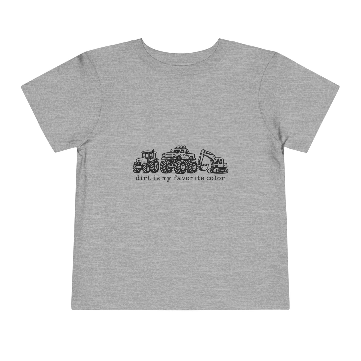 Toddler Tee – "Dirt Is My Favorite Color" Construction Trucks Shirt