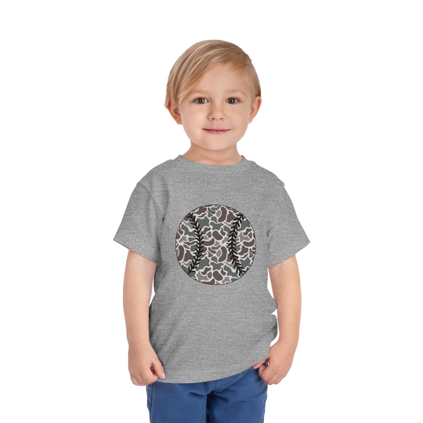 Toddler Tee — Camo Baseball Circle Graphic