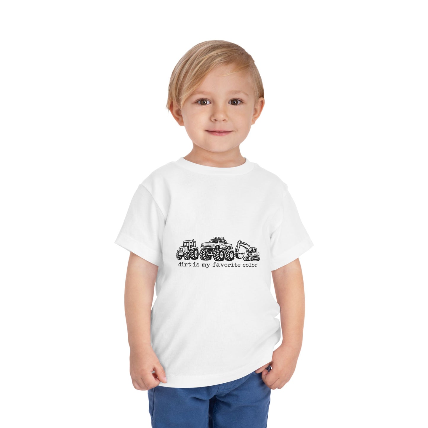 Toddler Tee – "Dirt Is My Favorite Color" Construction Trucks Shirt