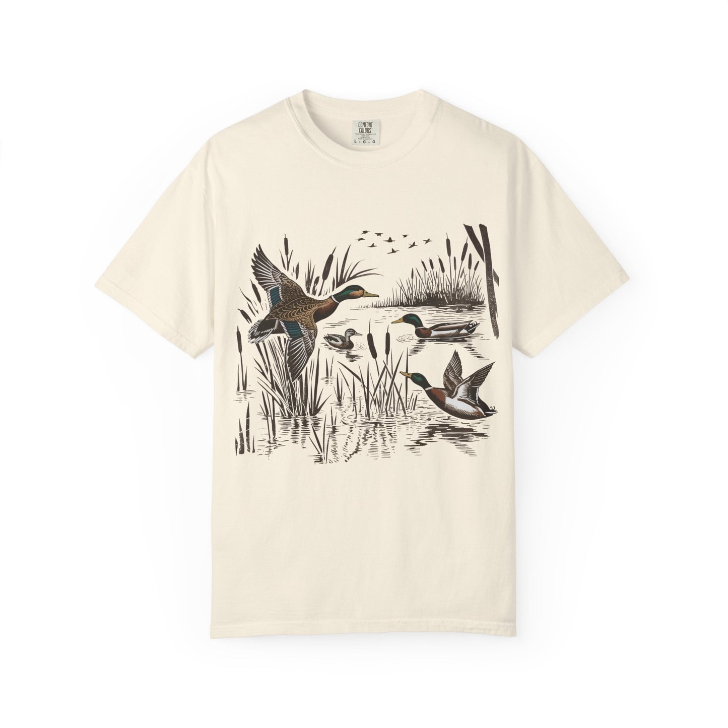 Duck Marsh T-Shirt — Flying Mallards Nature Graphic Tee