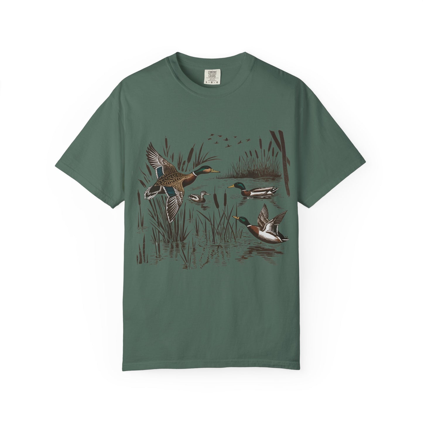 Duck Marsh T-Shirt — Flying Mallards Nature Graphic Tee