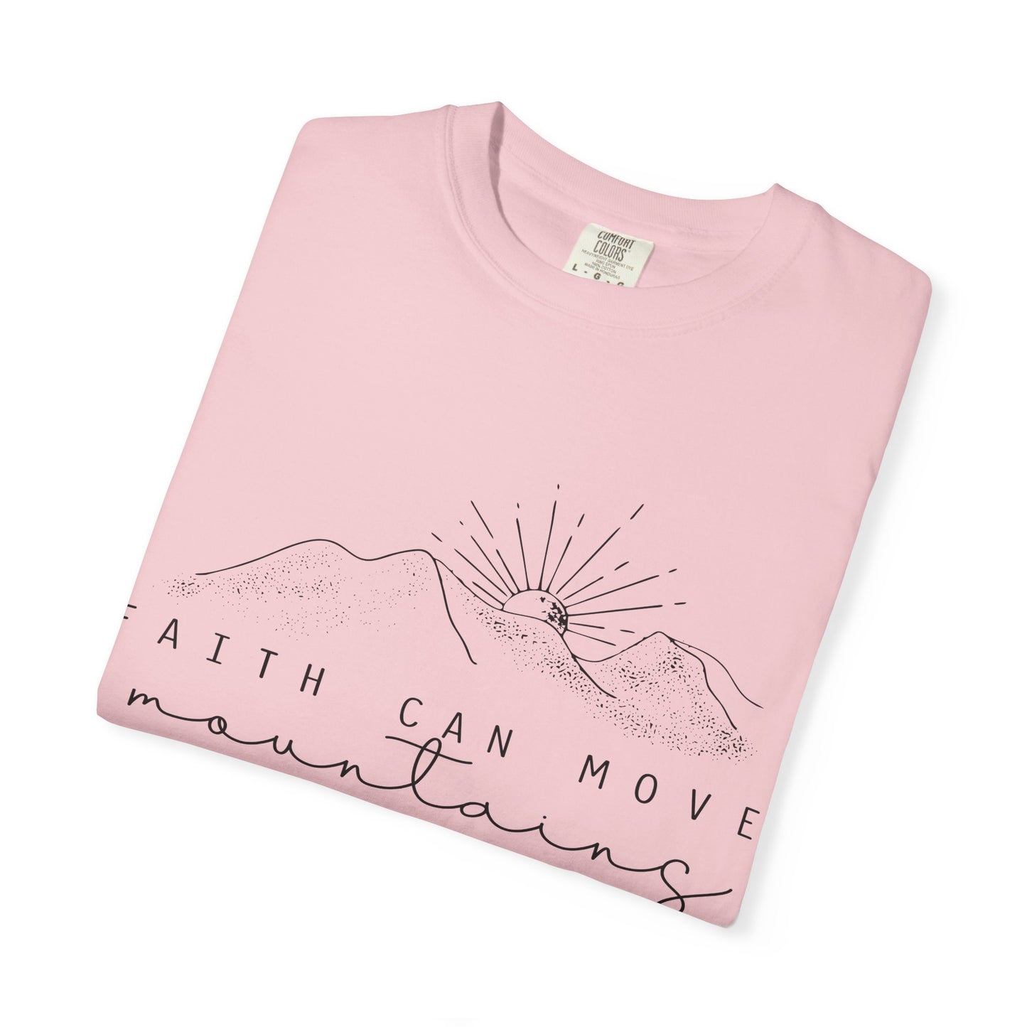 Faith Can Move Mountains T-Shirt — Matthew 17:20 Minimal Mountain Graphic