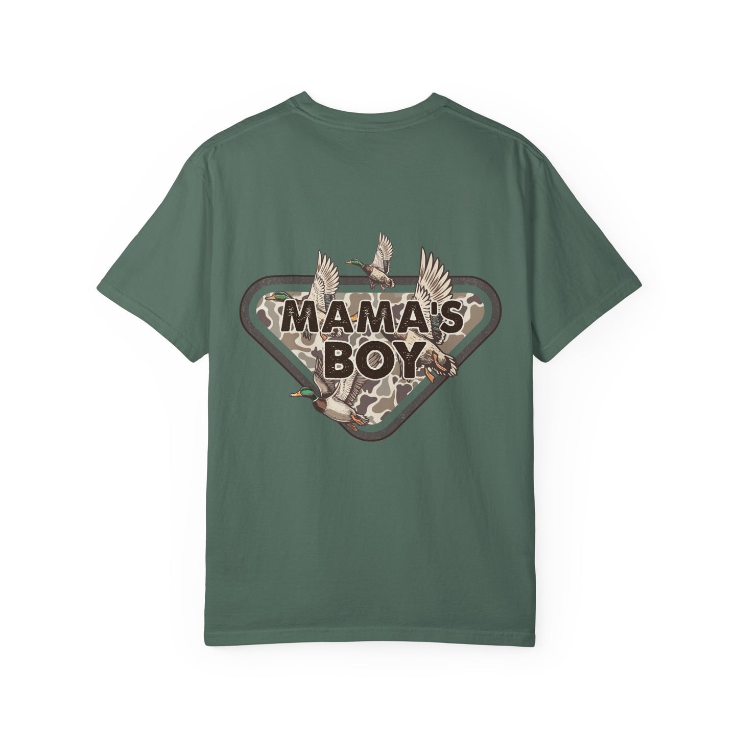 Mama's Boy Graphic T-Shirt — Vintage Duck Camo Chest & Back Tee