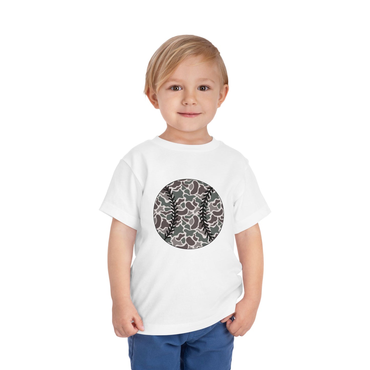 Toddler Tee — Camo Baseball Circle Graphic