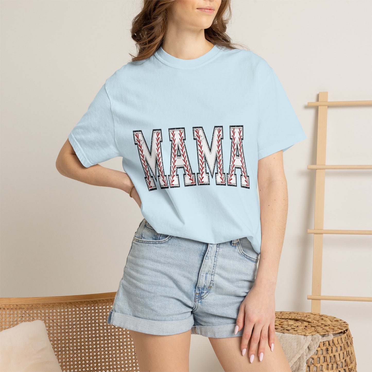 Mama Graphic T-Shirt — Embroidered Chevron Mom Tee