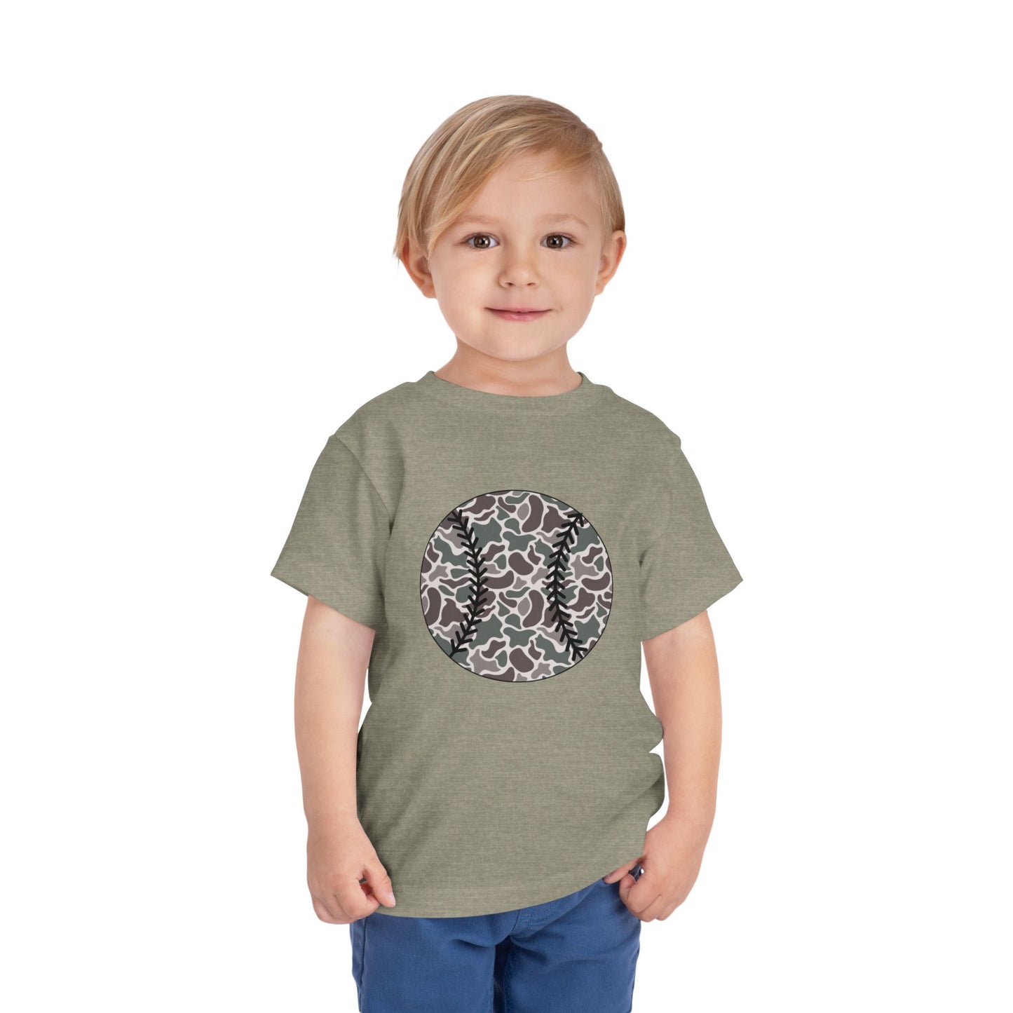 Toddler Tee — Camo Baseball Circle Graphic