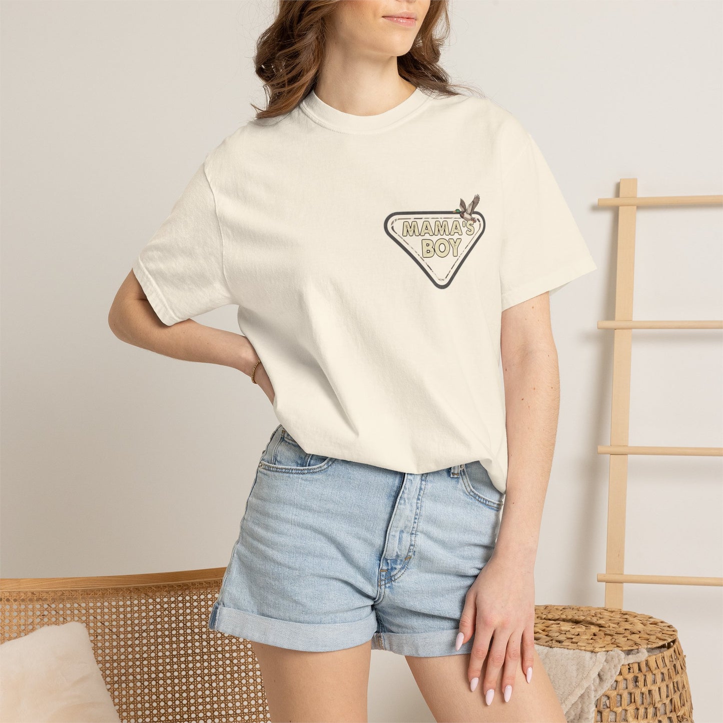 Mama's Boy Graphic T-Shirt — Vintage Duck Camo Chest & Back Tee