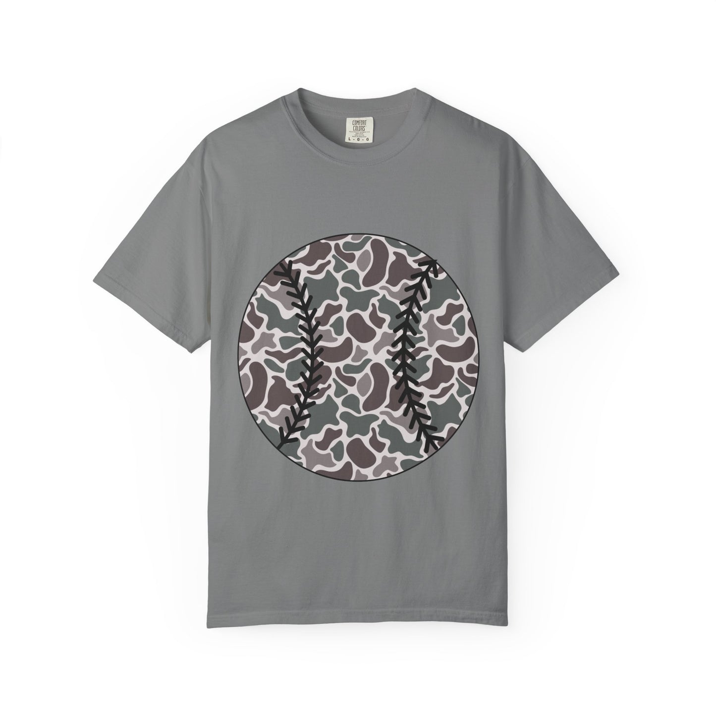 Baseball Camo Tee — Circle Camouflage Baseball Graphic T-Shirt