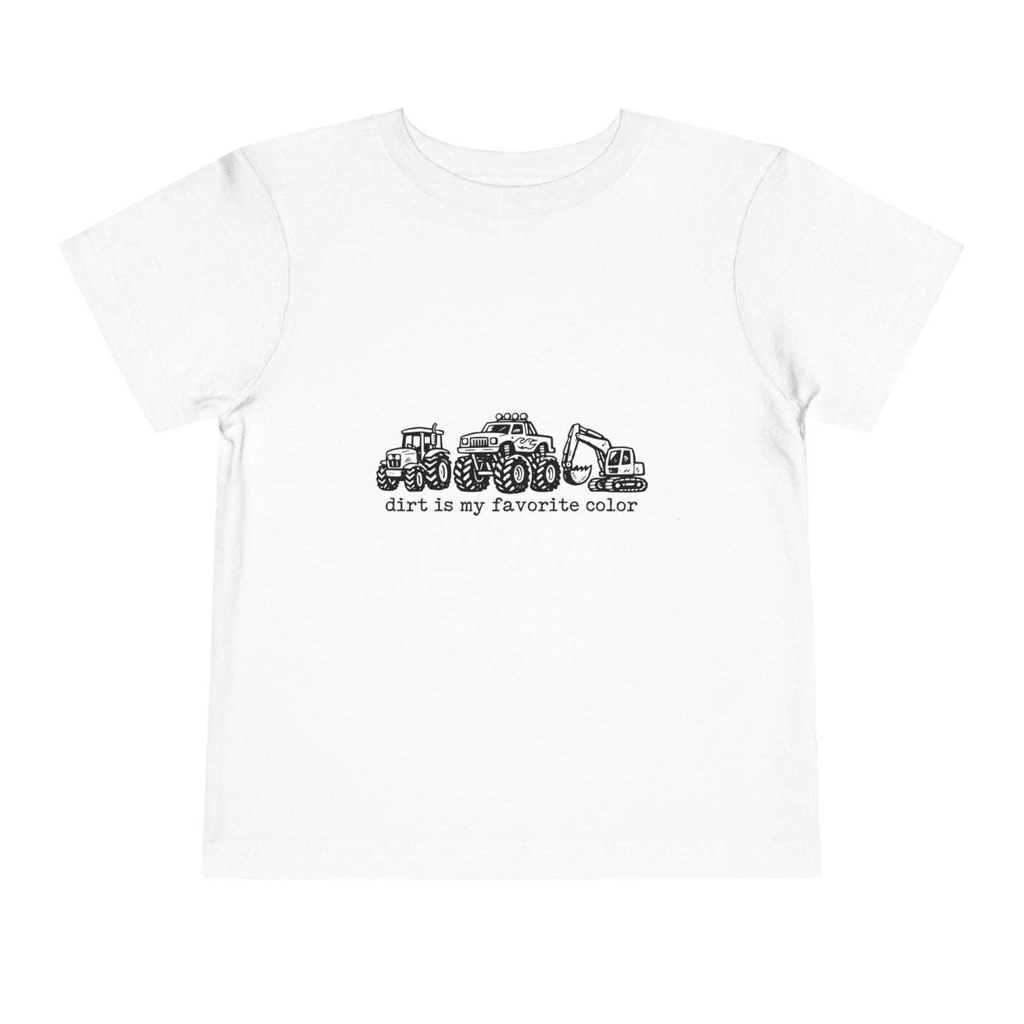 Toddler Tee – "Dirt Is My Favorite Color" Construction Trucks Shirt