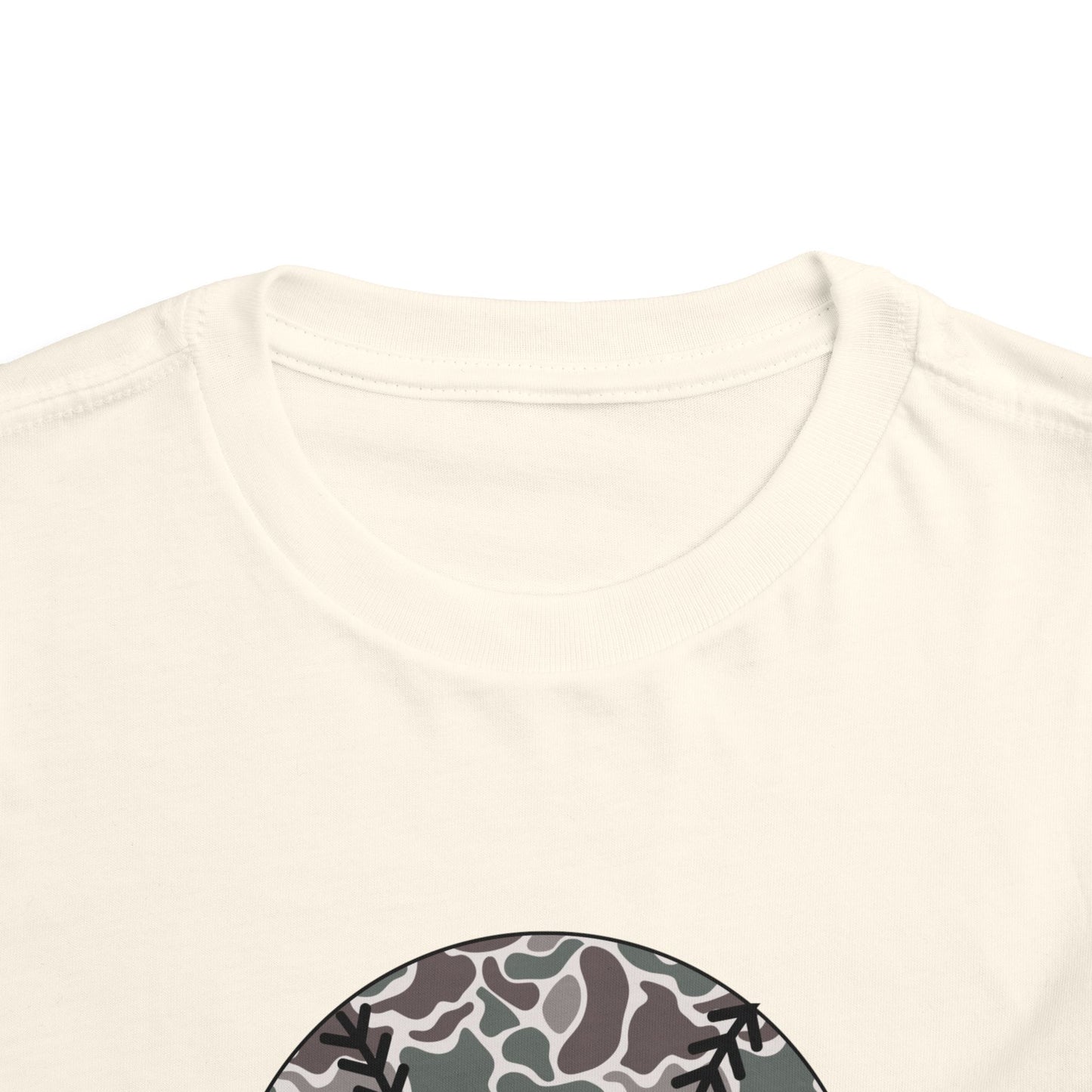 Toddler Tee — Camo Baseball Circle Graphic