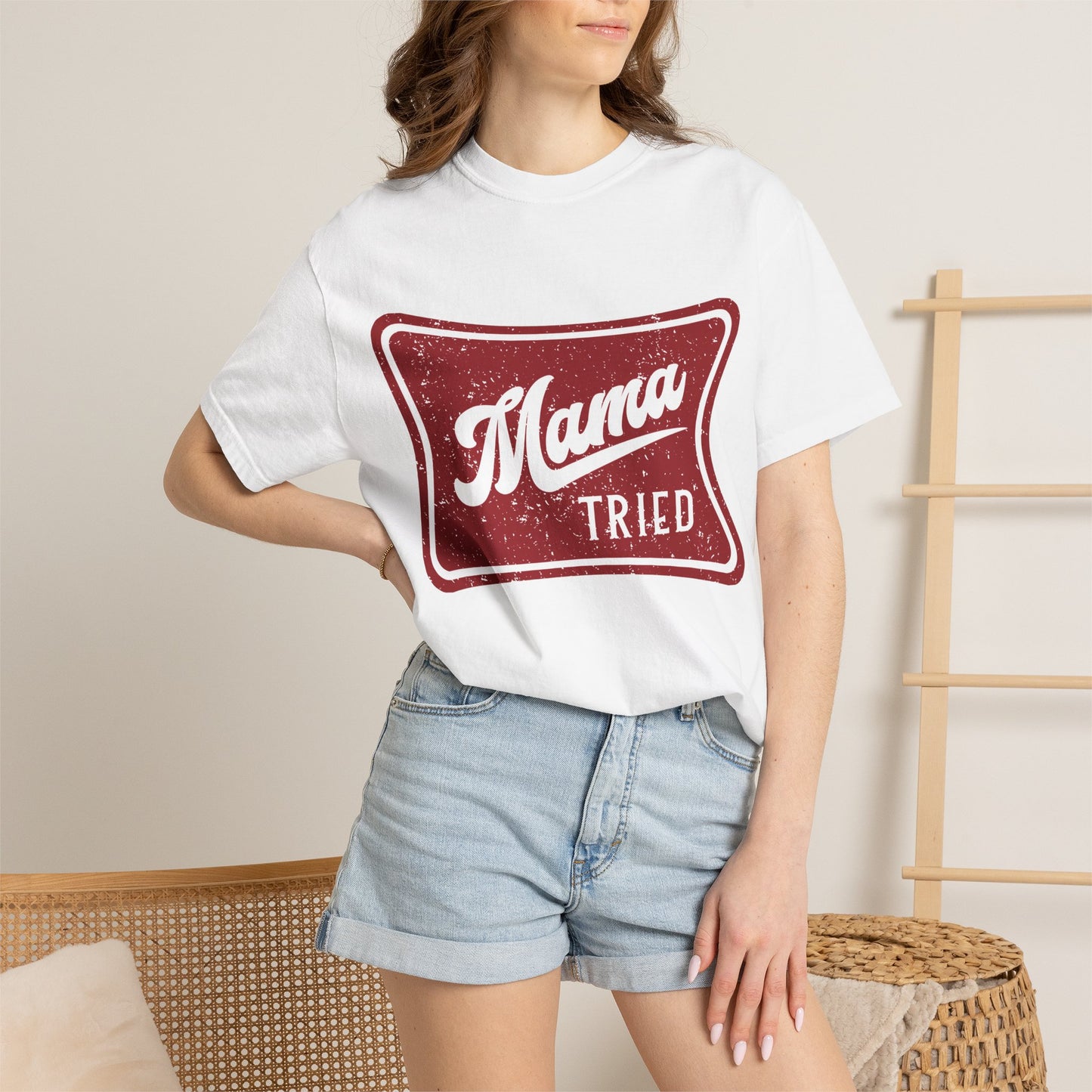 Mama Tried T-Shirt — Vintage Red Graphic Tee for Mothers & Family Gifts