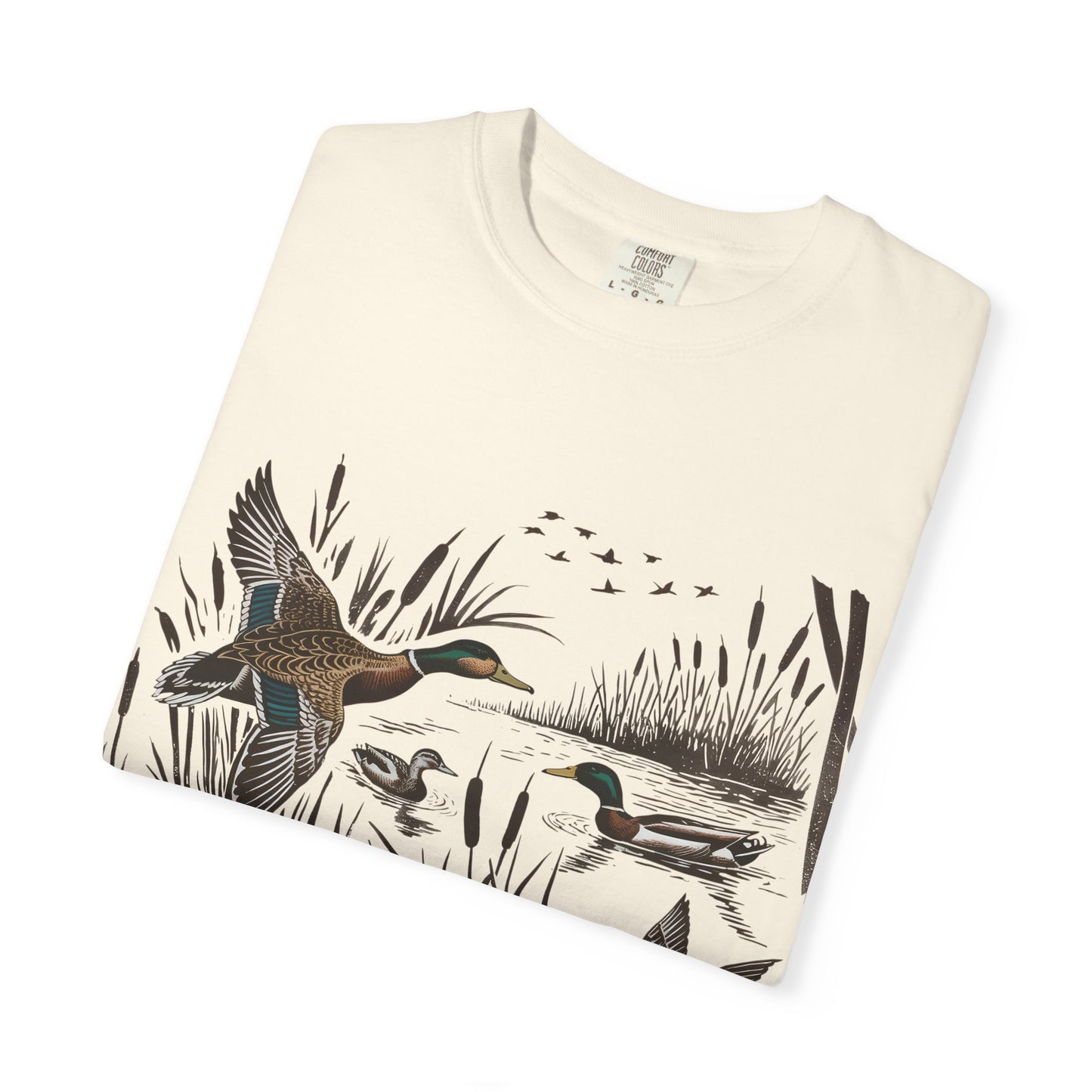 Duck Marsh T-Shirt — Flying Mallards Nature Graphic Tee